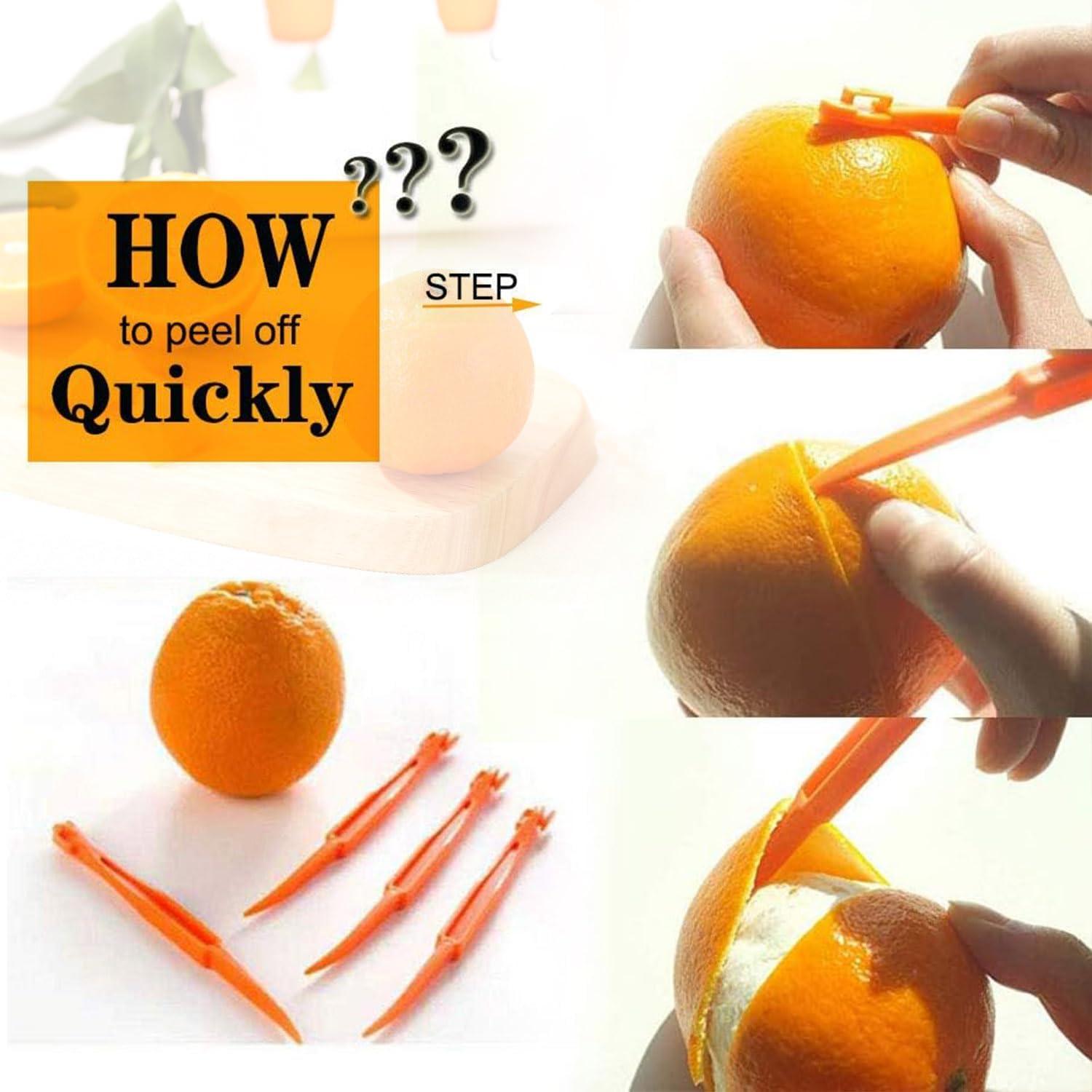 Orange Peeler Tools Citrus Peel Cutter Easy Fruit Vegetable Slicer Cutter Lemon Peeler Opener Remover Fruit Tools Kitchen Utensils Gadgets Bladed Food Peeler Slicers, Large