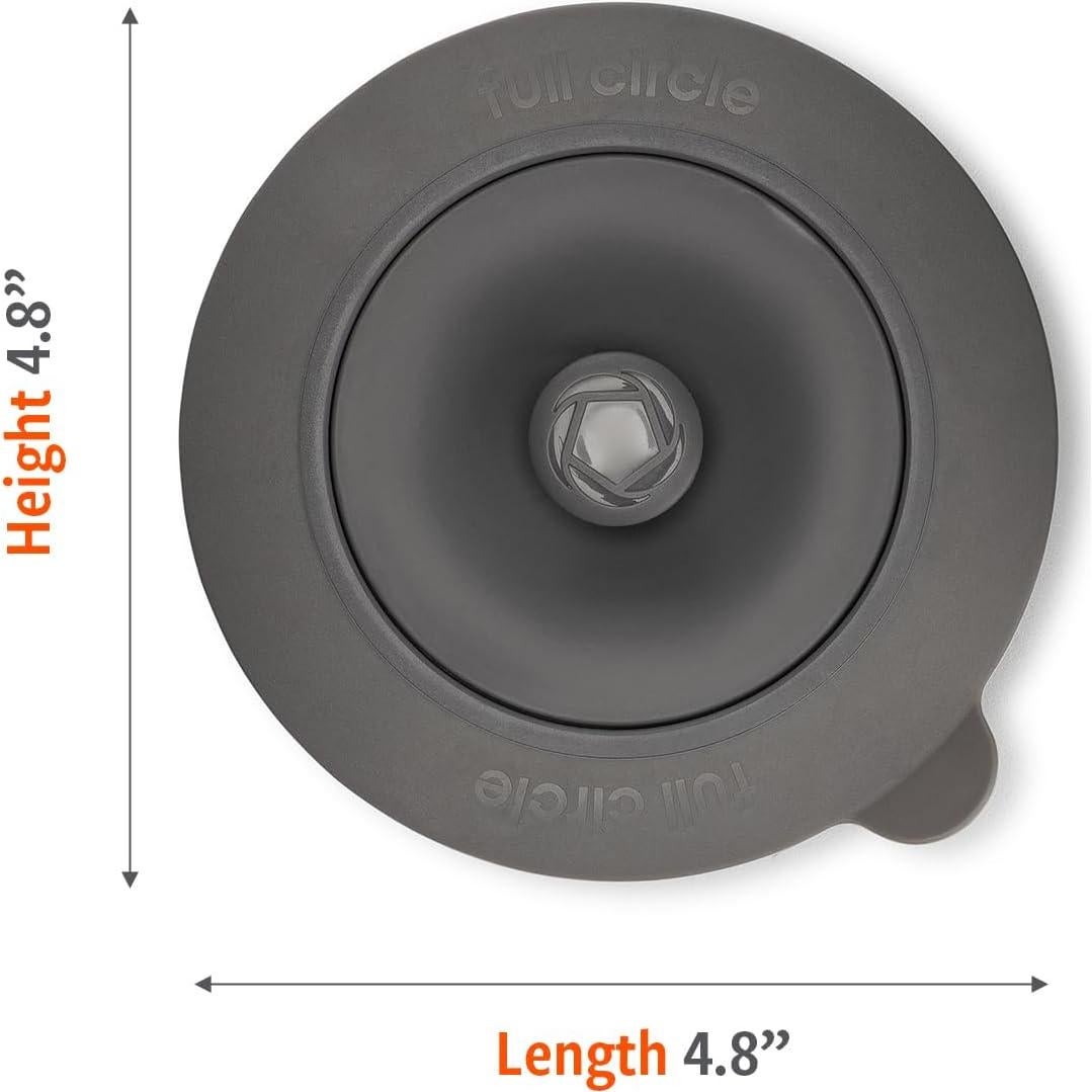 Full Circle Sinksational Sink Drain Strainer & Stopper – 2-in-1 with Separate Plug, Anti-Clog Design, Perfect Seal – 2-Pack, Gray