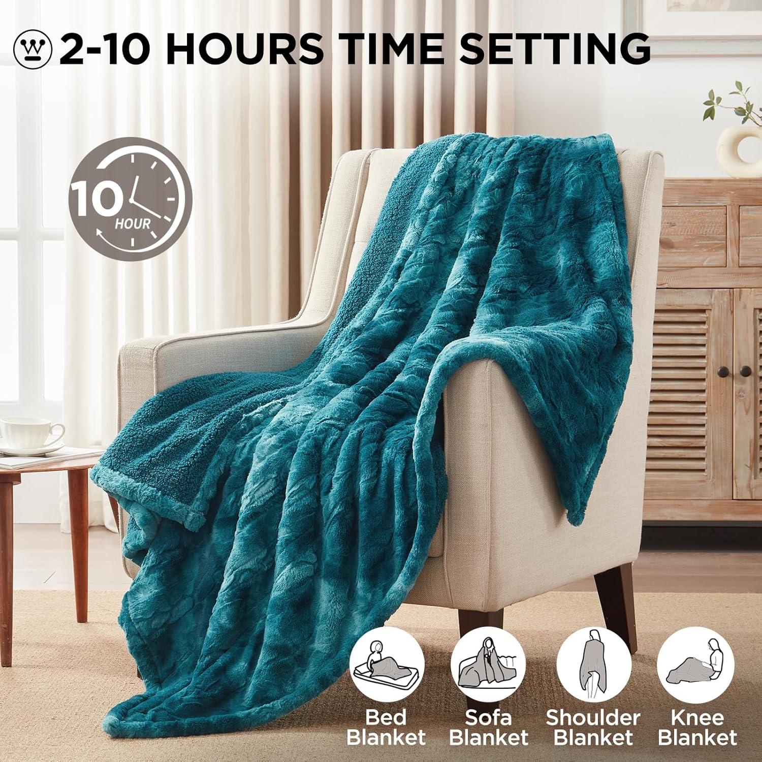 Manta Térmica Westinghouse 127x152 cm Verde, 6 Niveles Calor