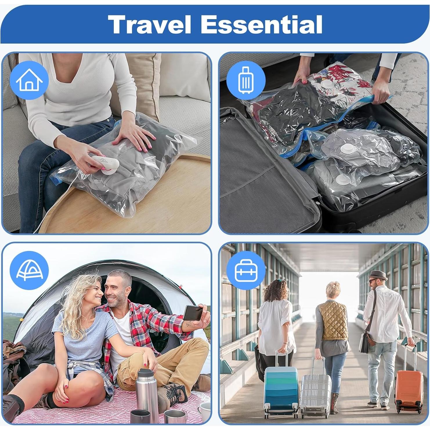 Bolsas de Almacenamiento al Vacío VMstr 6 Piezas con Bomba USB