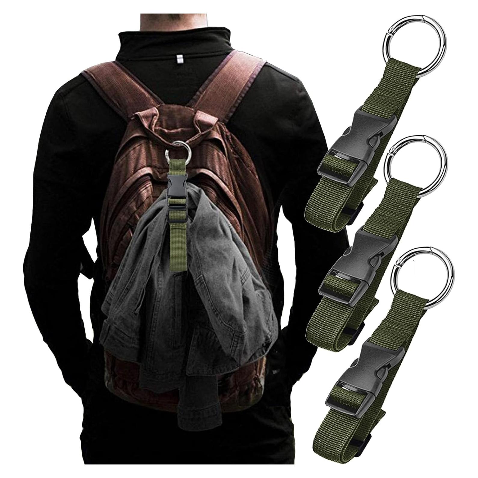 3 Pcs Add a Bag Luggage Strap Jacket Gripper, Luggage Straps Baggage Suitcase Belts Travel Accessories with O-Ring - Make Your Hands Free, Easy to Carry Your Extra Bags - Army Green
