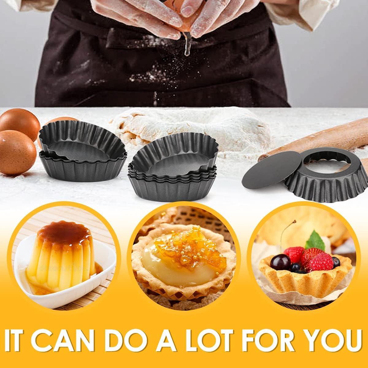 Set de 12 Mini Moldes para Tartas Swetwiny 3" Antiadherente