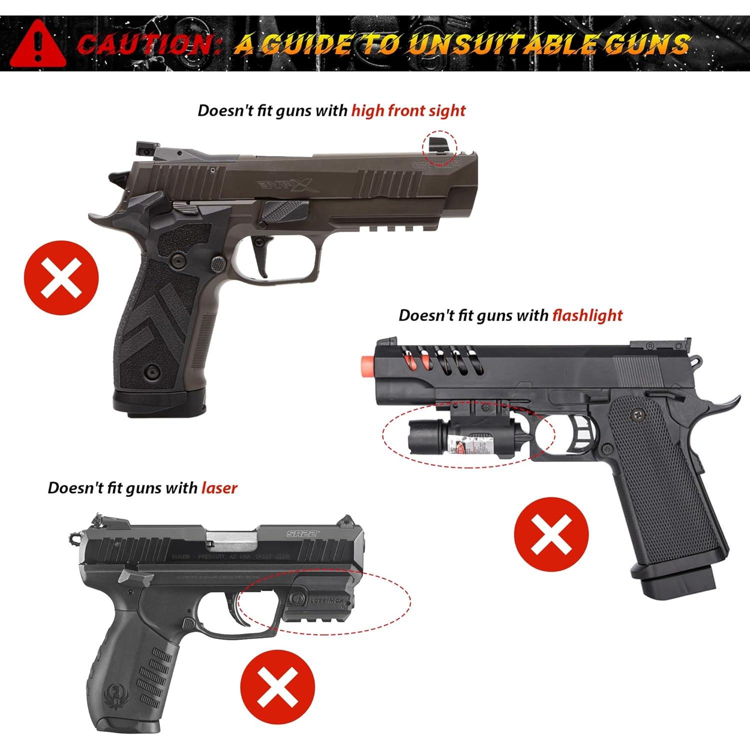 Funda OWB Universal Cavebear para 100+ Pistolas - Ajustable