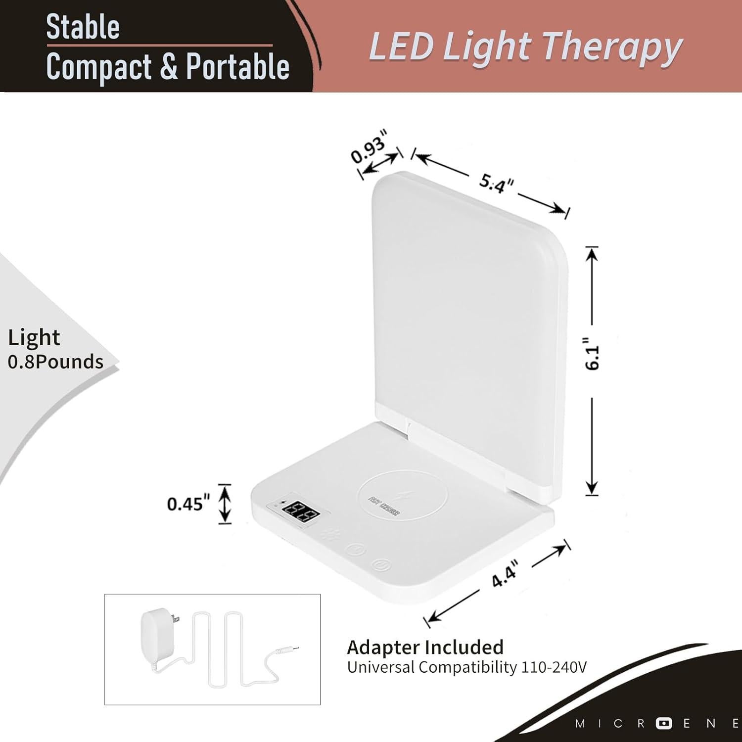Lámpara LED Microene 10,000 Lux Cargador Inalámbrico 2 en 1