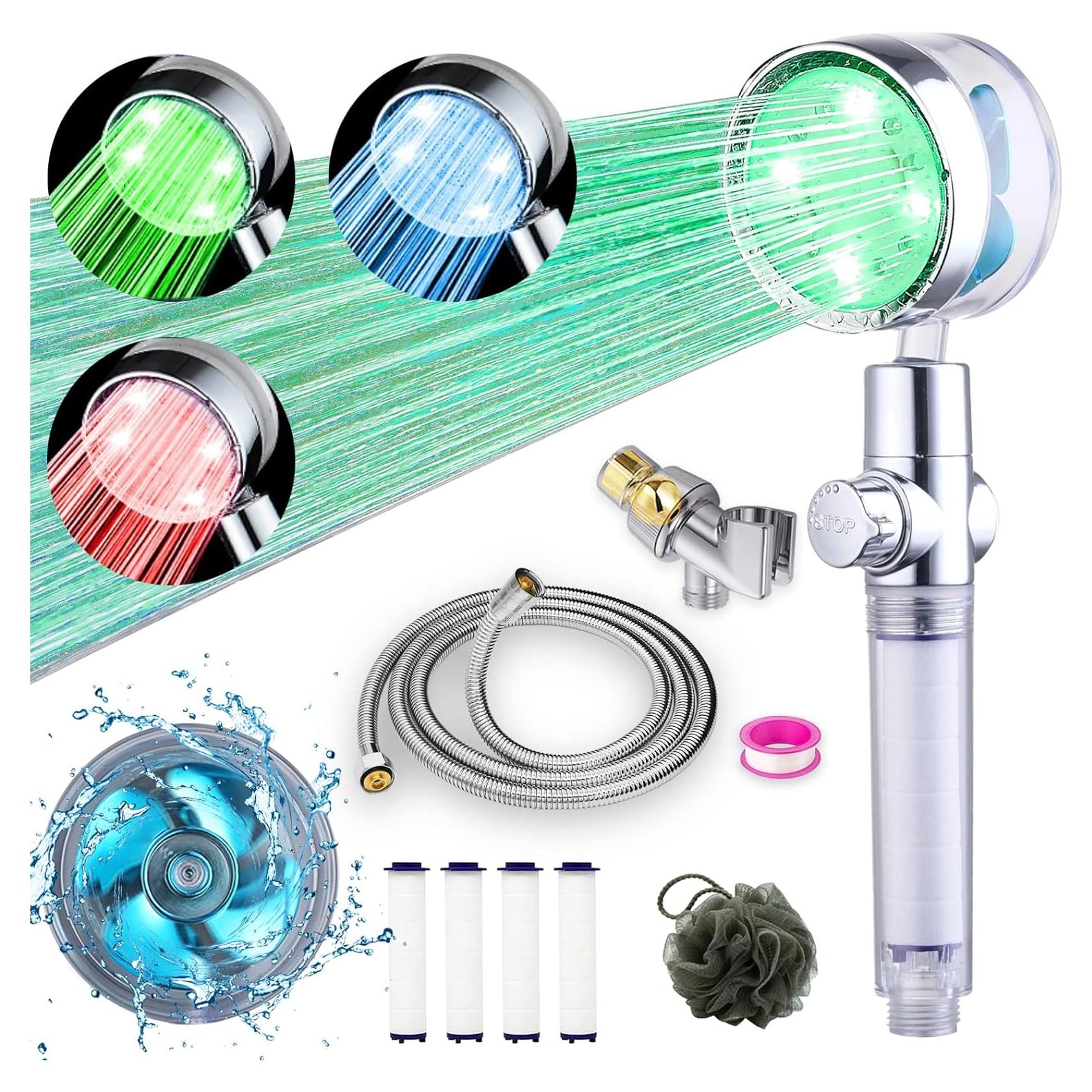 Cabezal de Ducha LED CWPW Alta Presión con Manguera 200 cm