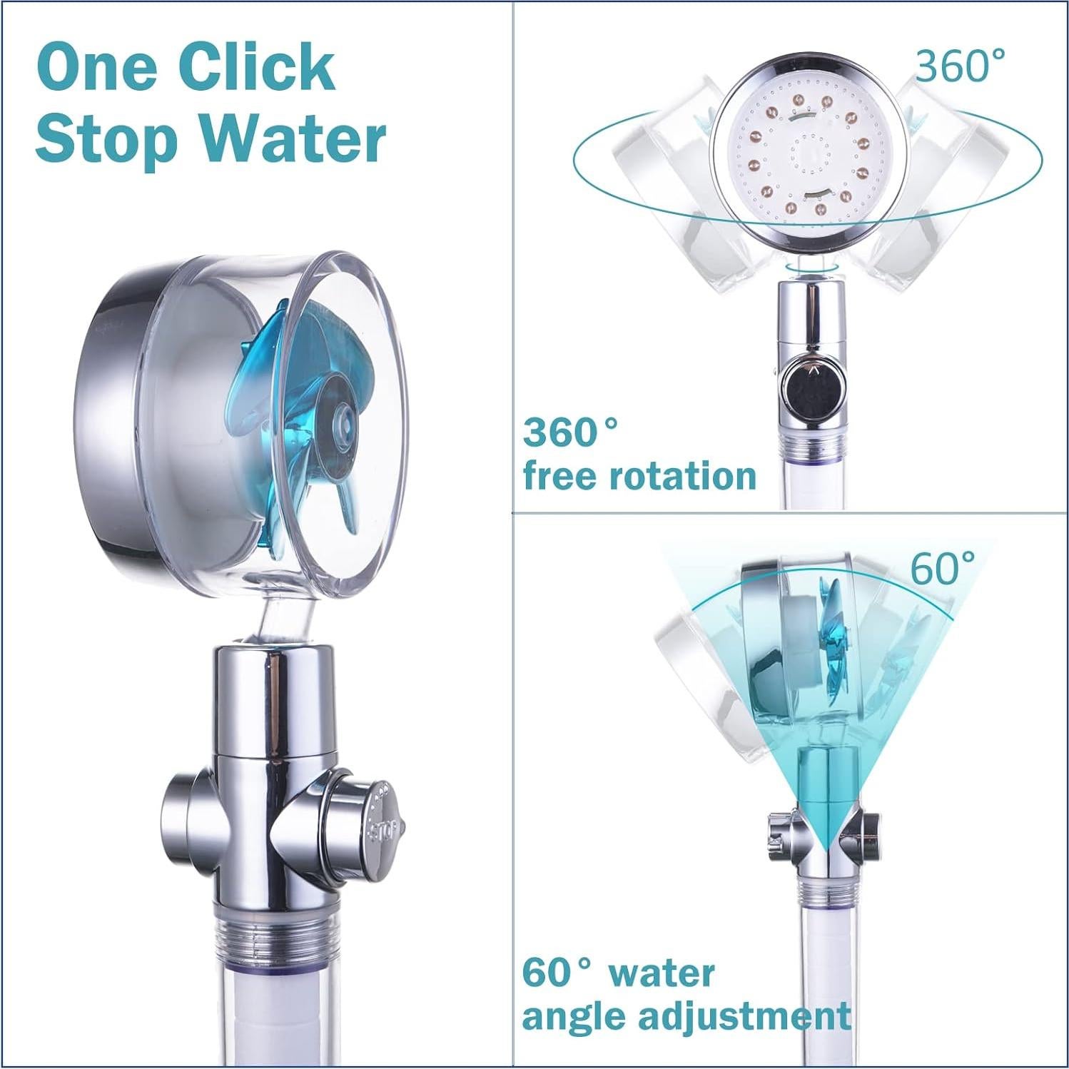Cabezal de Ducha LED CWPW Alta Presión con Manguera 200 cm