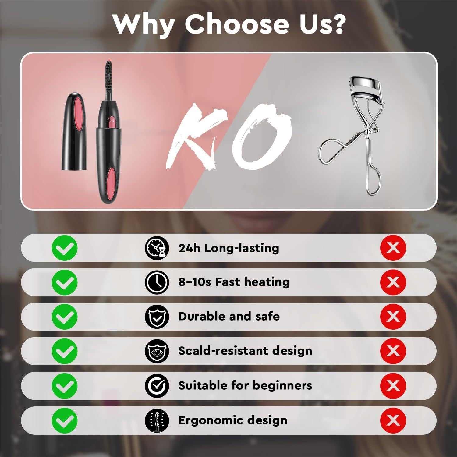 Rizador de Pestañas Eléctrico Vexarabug Negro - Calentamiento Rápido