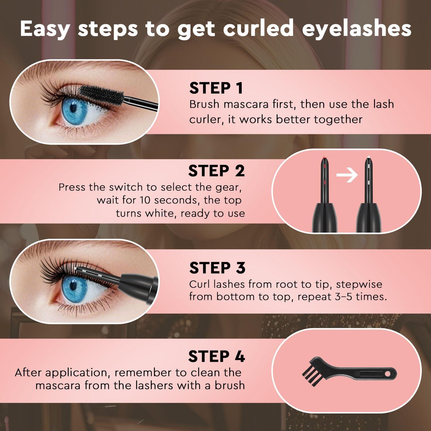 Rizador de Pestañas Eléctrico Vexarabug Negro - Calentamiento Rápido