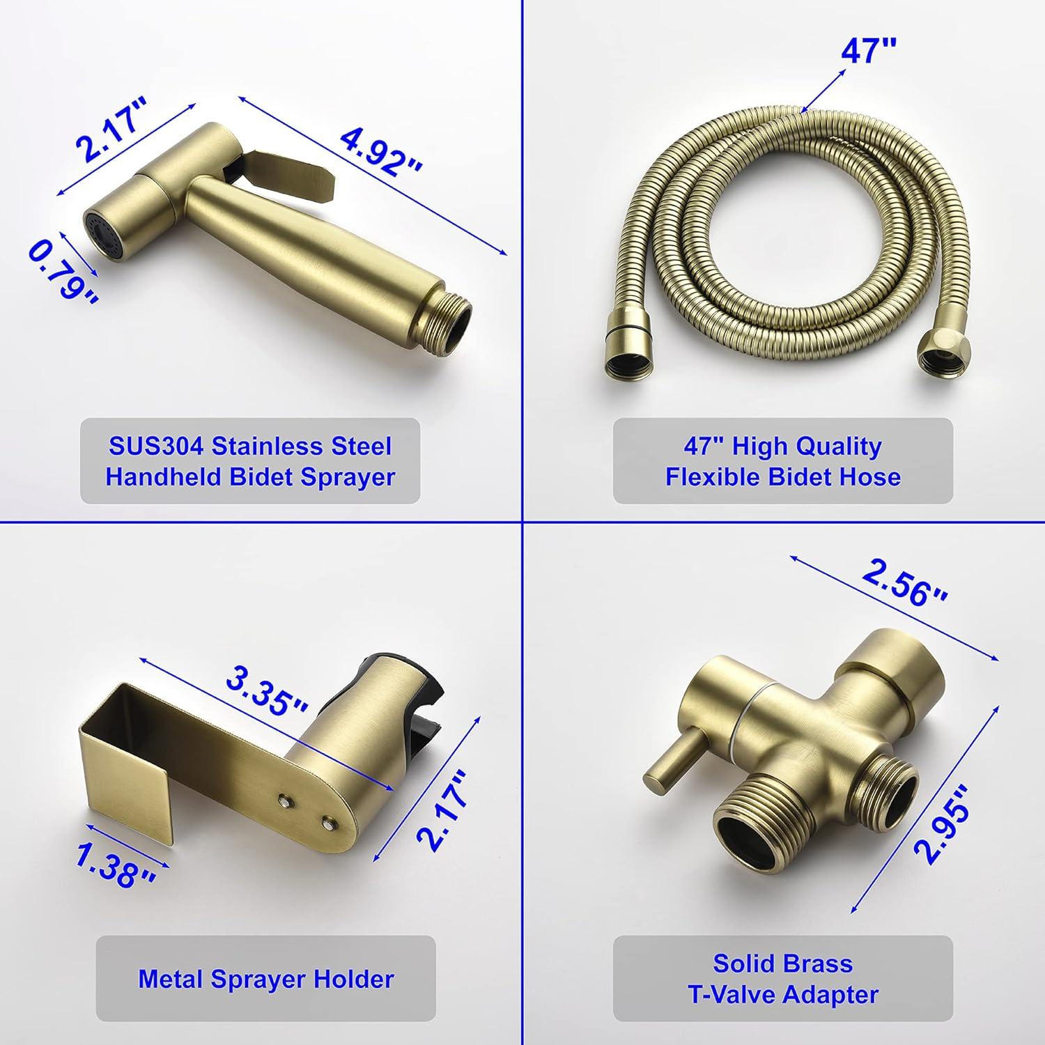 Rociador de Bidet de Mano SHAMANDA BDS01-3 Acero Inox. Oro