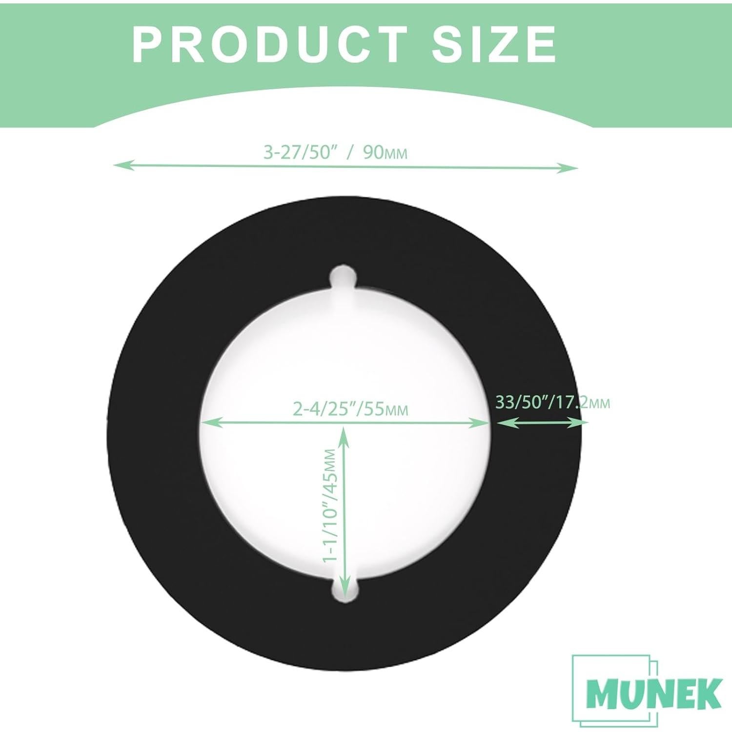 Cubierta de Placa de Pomo de Puerta MUNEK 2 Unidades Negro Mate