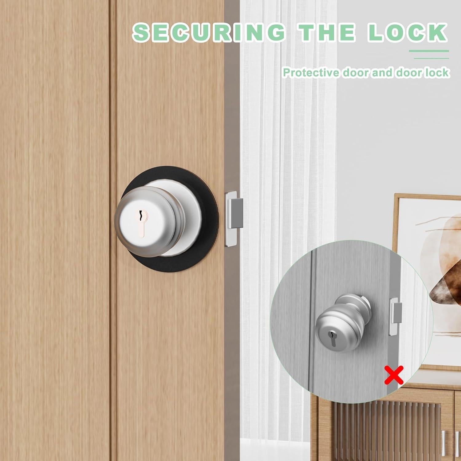 Cubierta de Placa de Pomo de Puerta MUNEK 2 Unidades Negro Mate