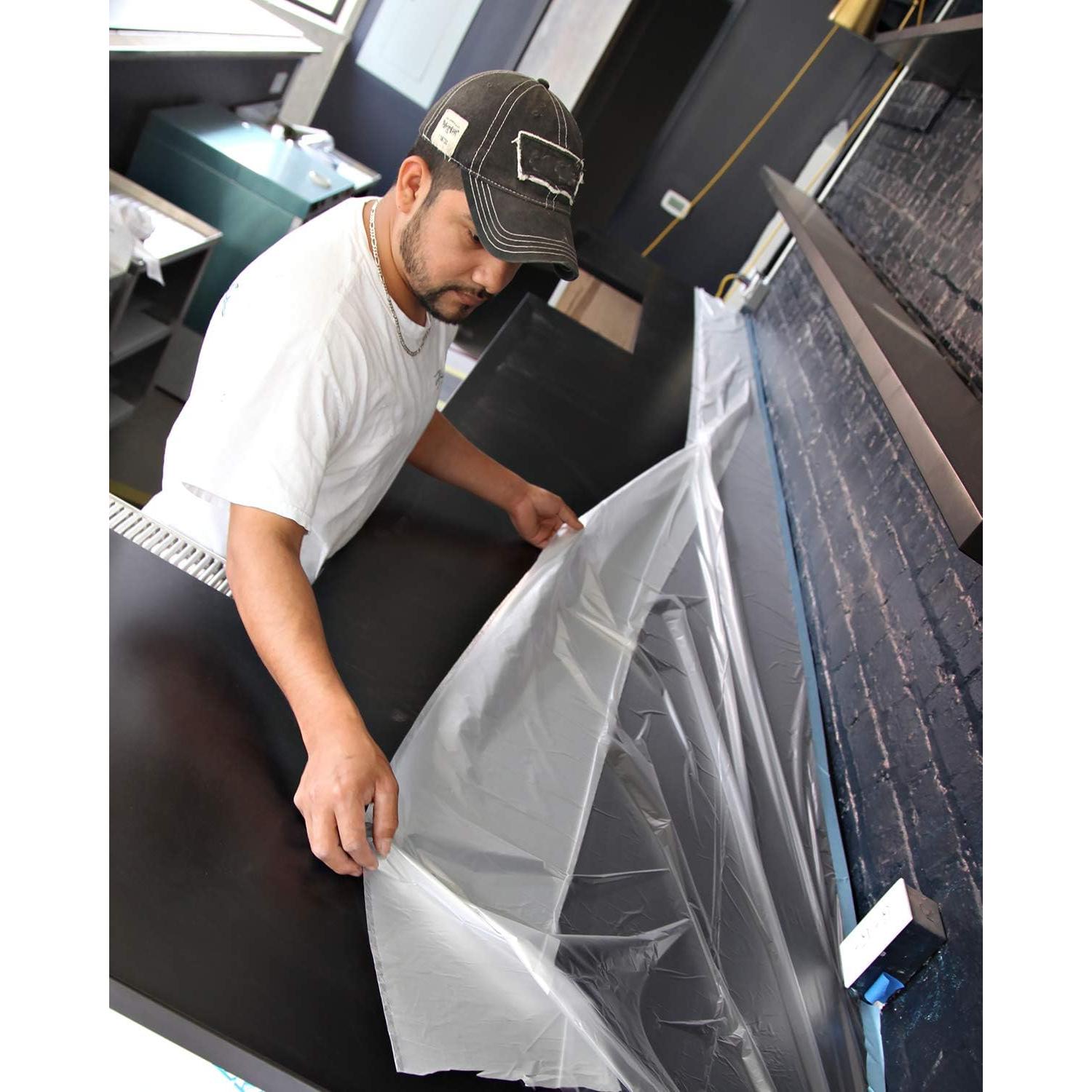 Trimaco 949460 Easy Mask Tape & Drape Pre-Tape Masking Film with 14 day Blue PerfectEdge Tape, 0.6m x 22m