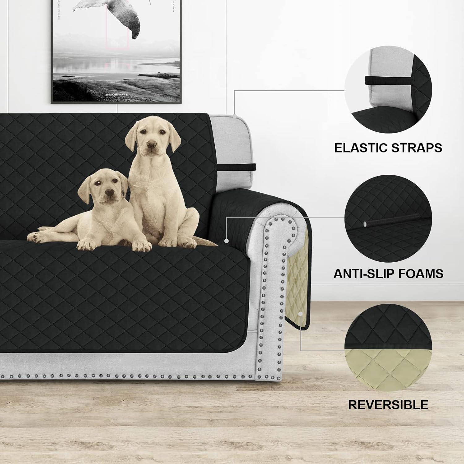 Funda de Sofá Deeky Lavable para Mascotas Mediana Negro/Beige