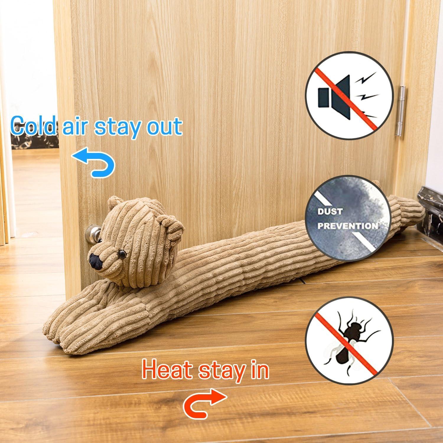 SWISSELITE 36 Inch Under Door Stopper, Decorative Door Noise Blocker, Weighted 3.2 Pounds Animal Air Draft Stopper Soundproof Energy Saver for Door & Window