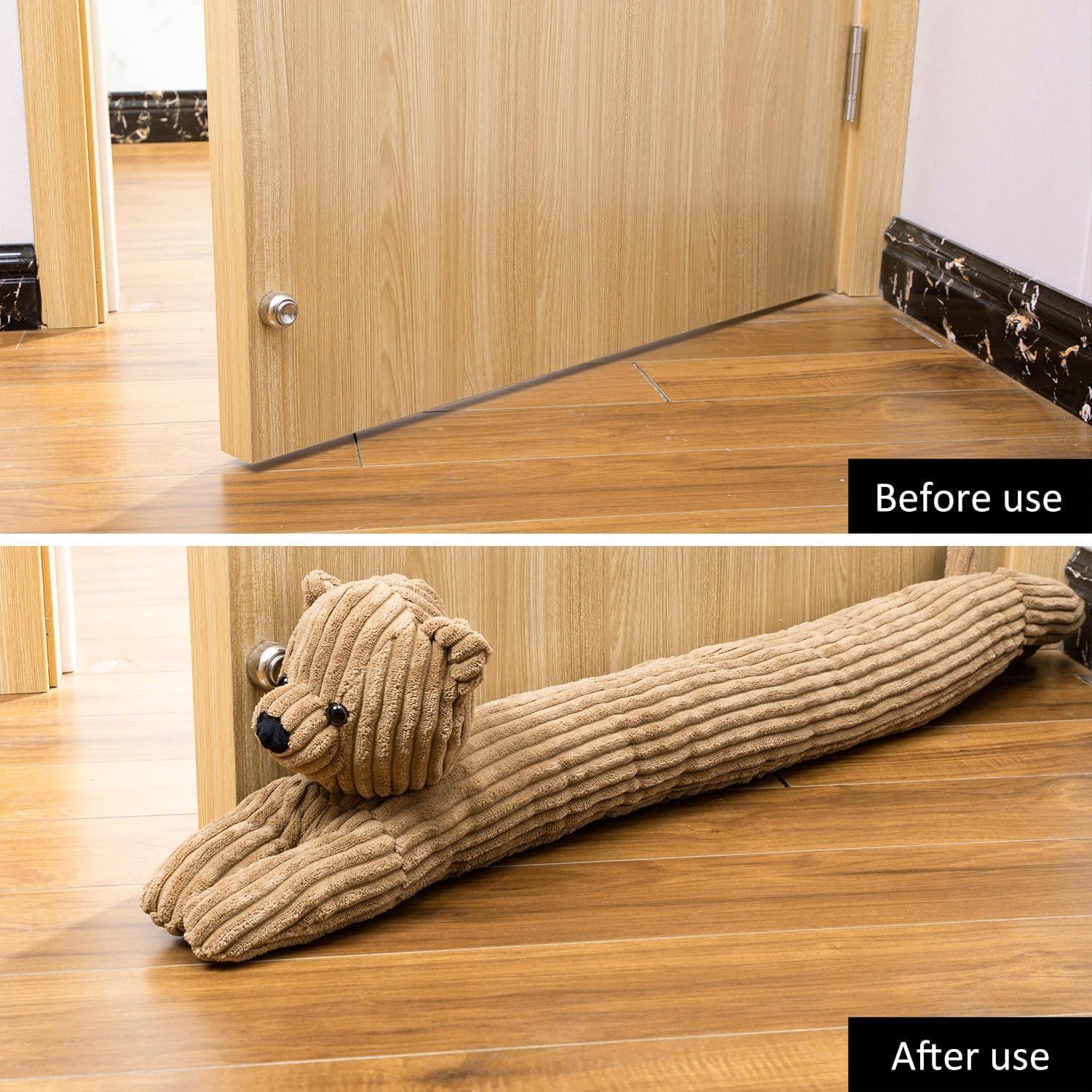 SWISSELITE 36 Inch Under Door Stopper, Decorative Door Noise Blocker, Weighted 3.2 Pounds Animal Air Draft Stopper Soundproof Energy Saver for Door & Window