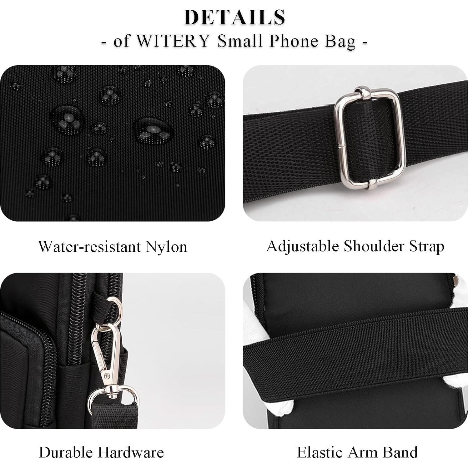 WITERY Waterproof Nylon Cute Crossbody Cell Phone Purse Smartphone Wallet Bag for Women