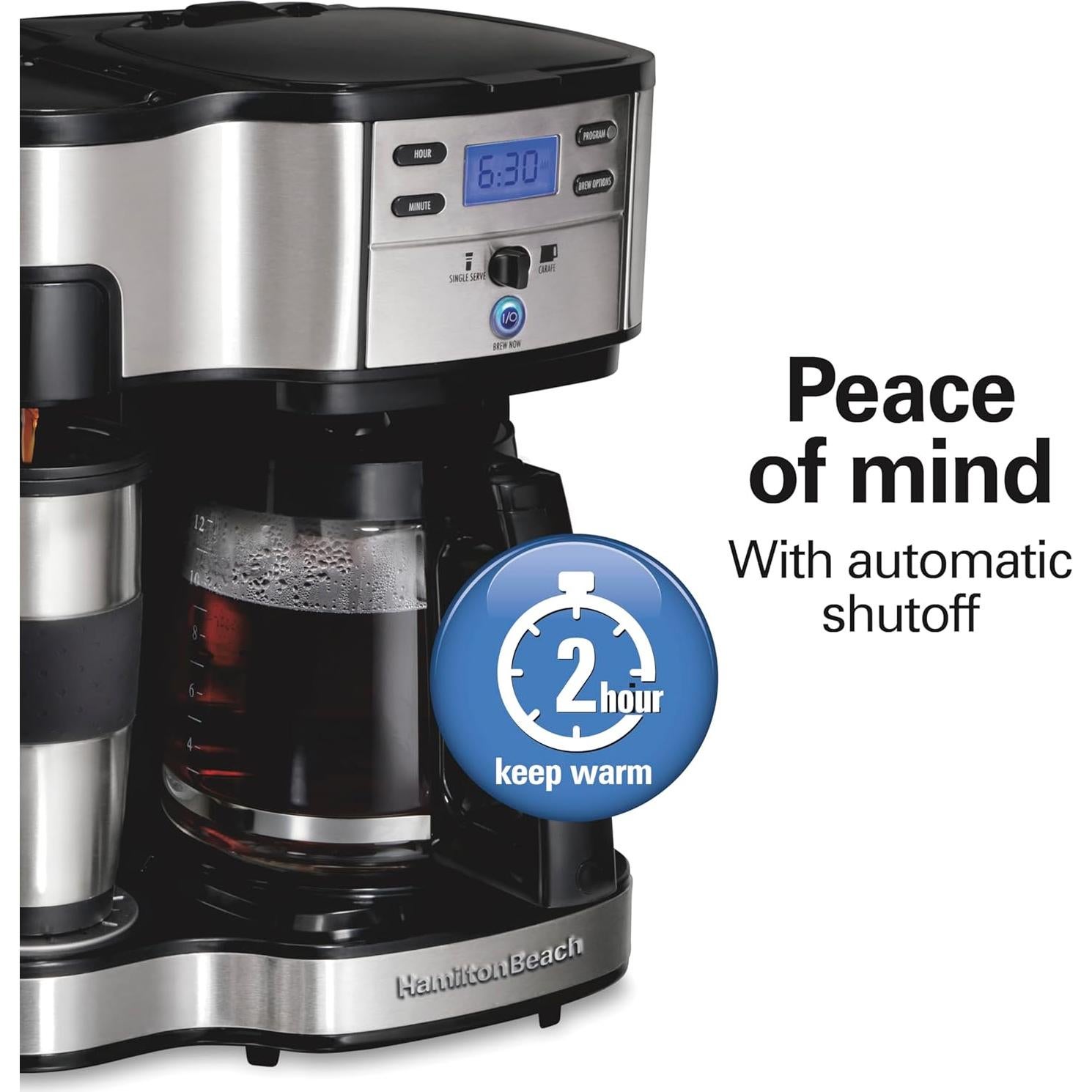 Cafetera Programable Hamilton Beach 2-Vías 12 Tazas Negra