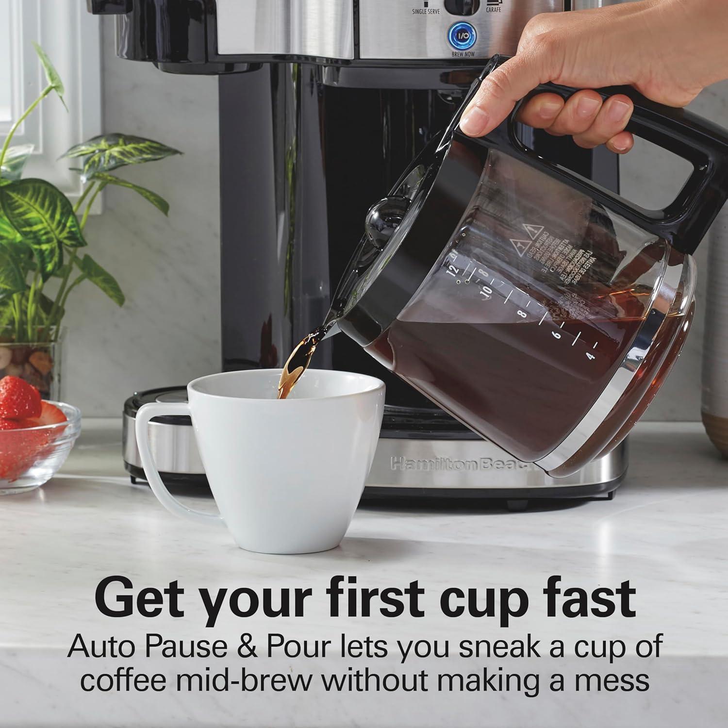 Cafetera Programable Hamilton Beach 2-Vías 12 Tazas Negra