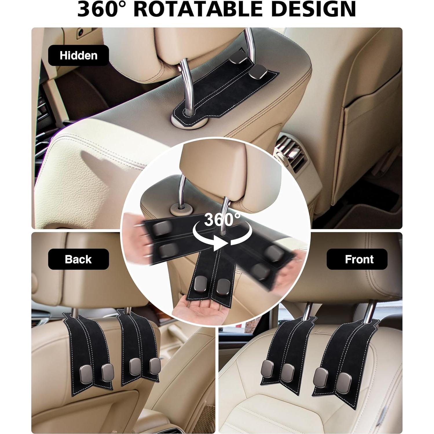 Ganchos para reposacabezas de coche MOBIKEY 100% metal 2Pcs