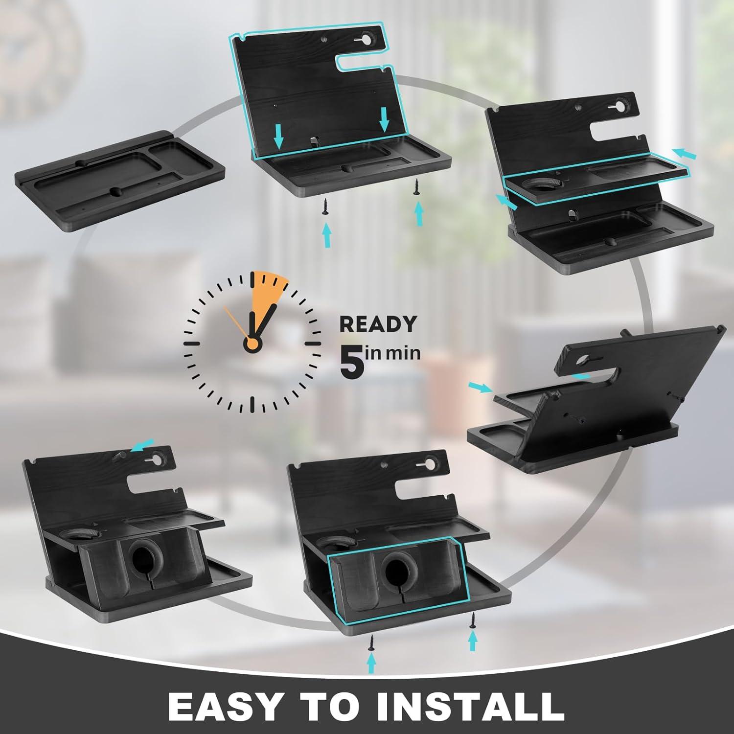 Soporte de Carga 3-en-1 AliveByte para iPhone 16, Madera