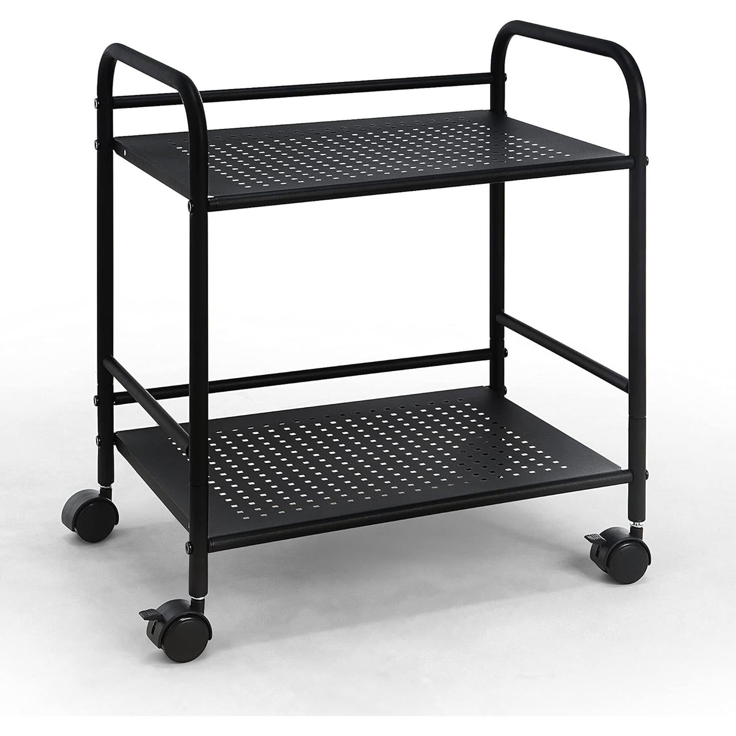 Carro de Almacenamiento Metálico SunnyPoint 2 Niveles Negro