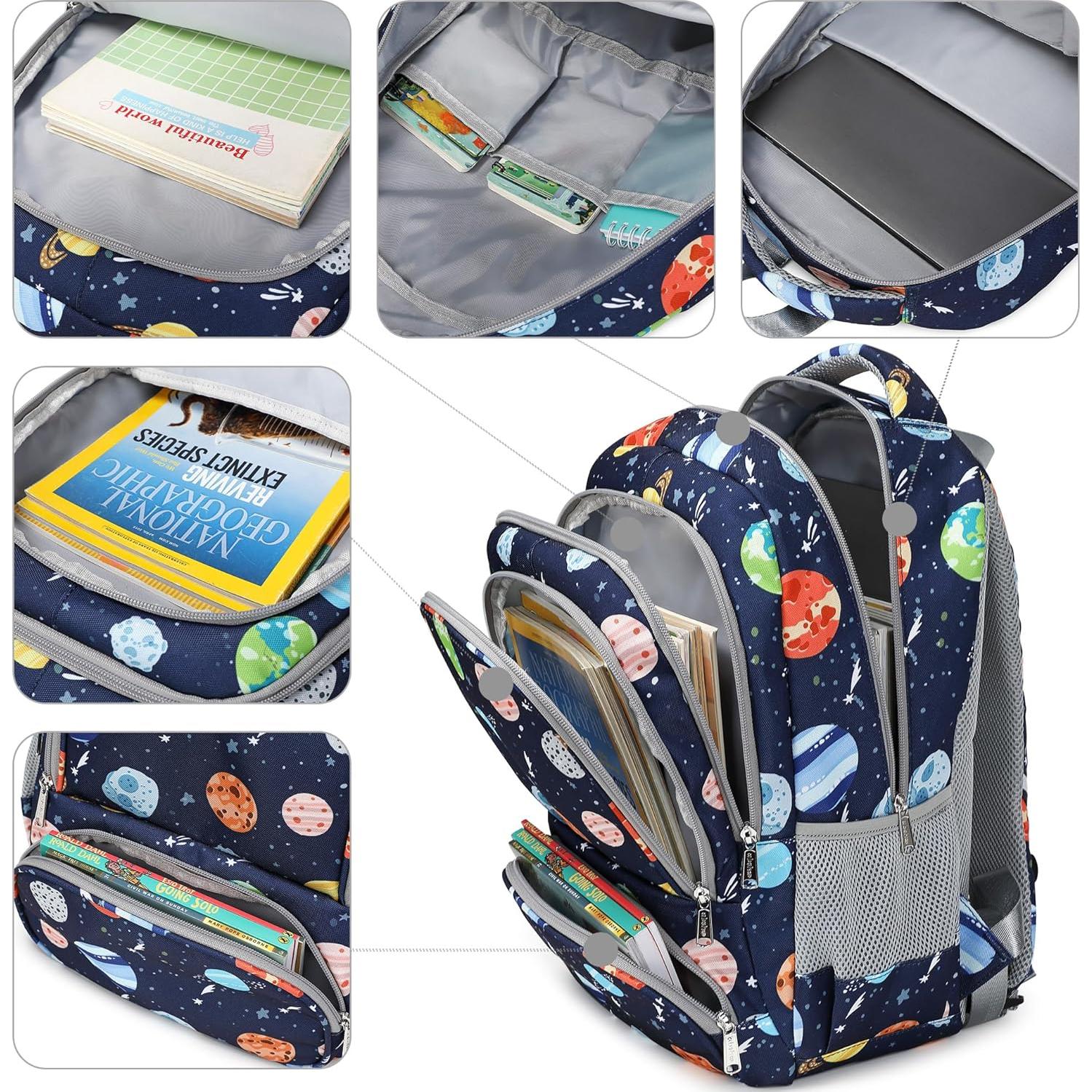 Mochila Escolar Abshoo Niños 21L Planeta Espacial