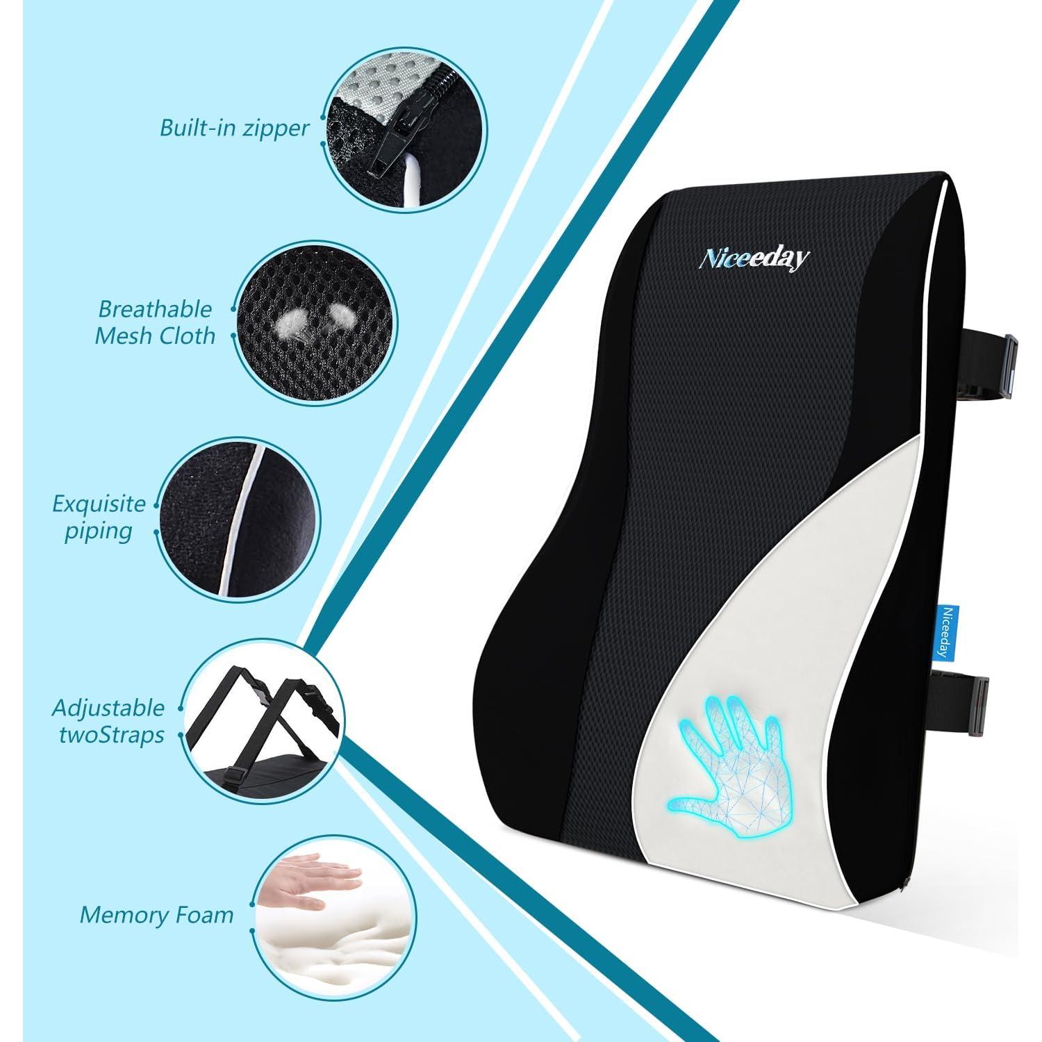 Cojín Lumbar Ergonómico Niceeday 3D para Silla de Oficina