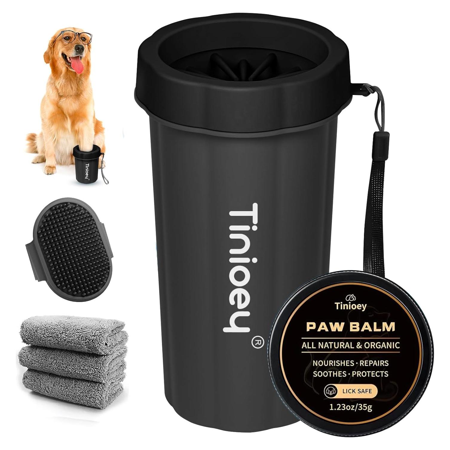 Limpiador de patas de perro Tinioey grande negro 22x12 cm