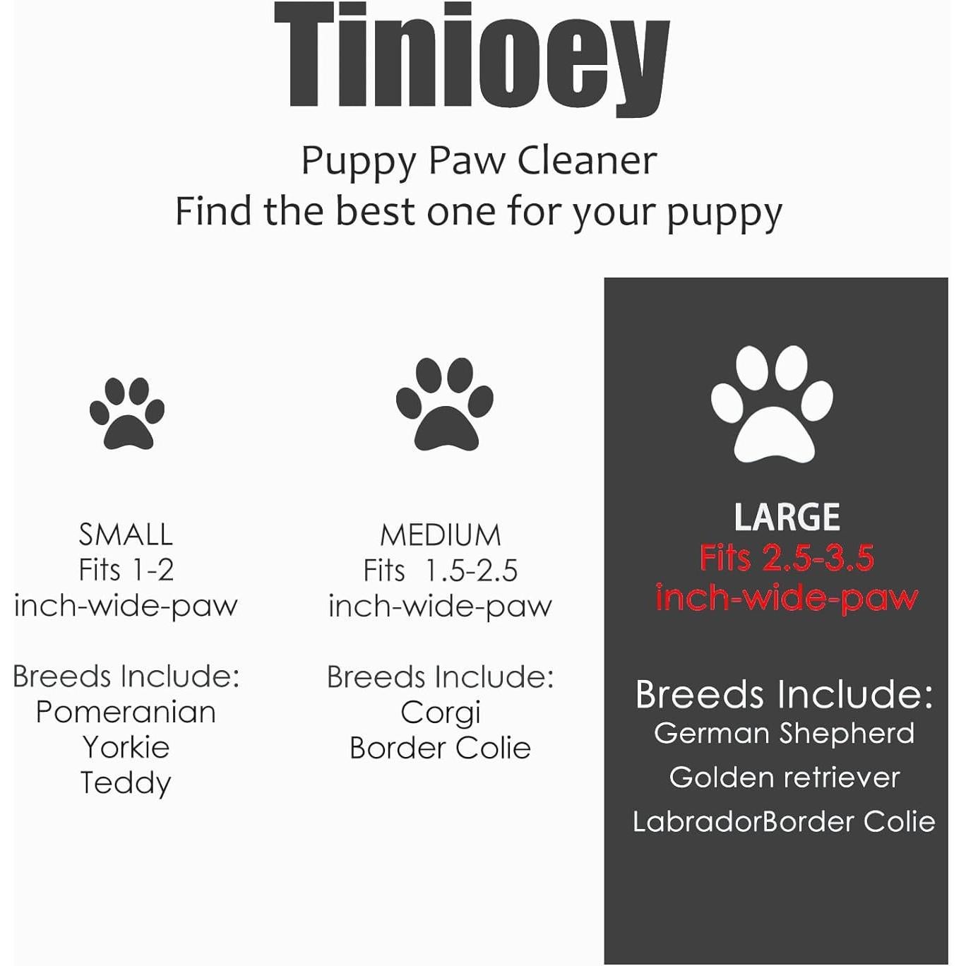 Limpiador de patas de perro Tinioey grande negro 22x12 cm
