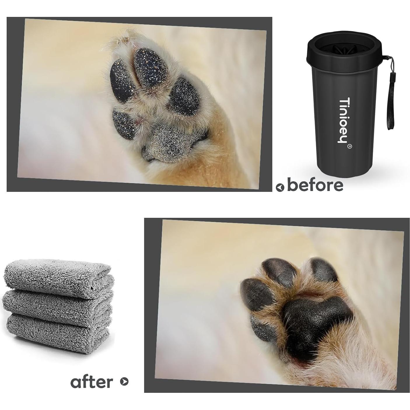 Limpiador de patas de perro Tinioey grande negro 22x12 cm