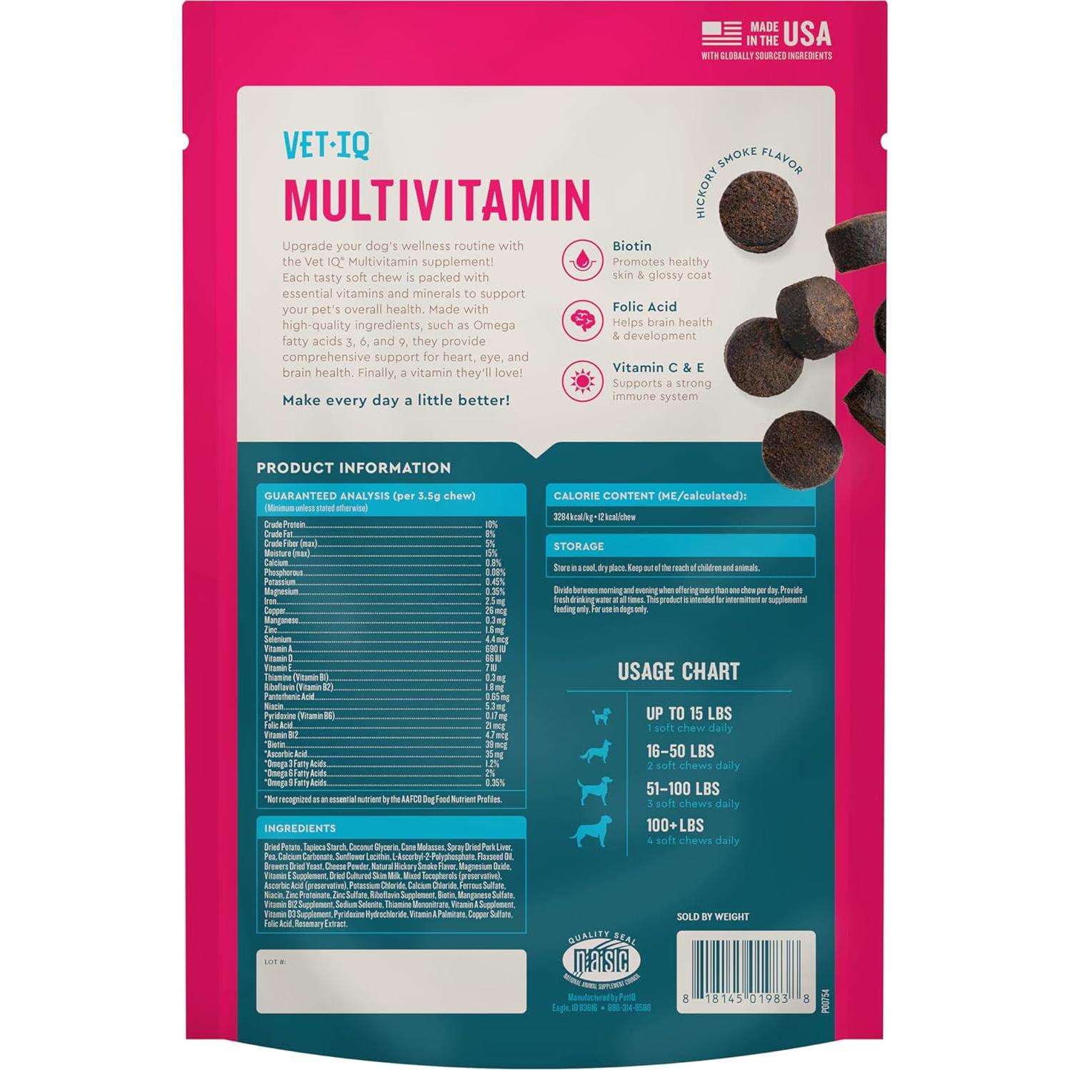 Suplemento Multivitamínico VetIQ para Perros 60 Cápsulas
