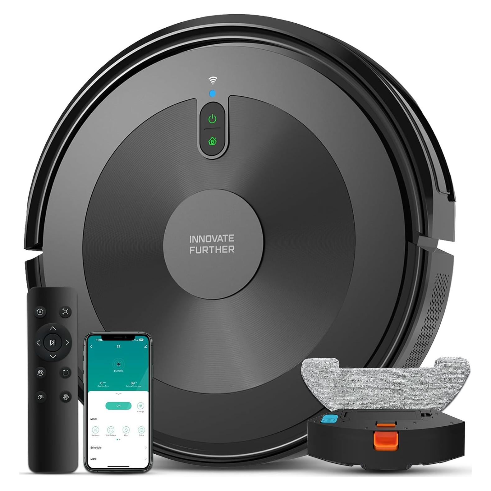 Robot Vacuum and Mop Combo: 2-in-1 Robot Vacuum Cleaner 2500Pa Strong Suction & Tangle-Free & Alexa/APP Control & Self-Charging, Schedule Cleaning Robotic Vacuum for Pet Hair, Hard Floor, Carpet