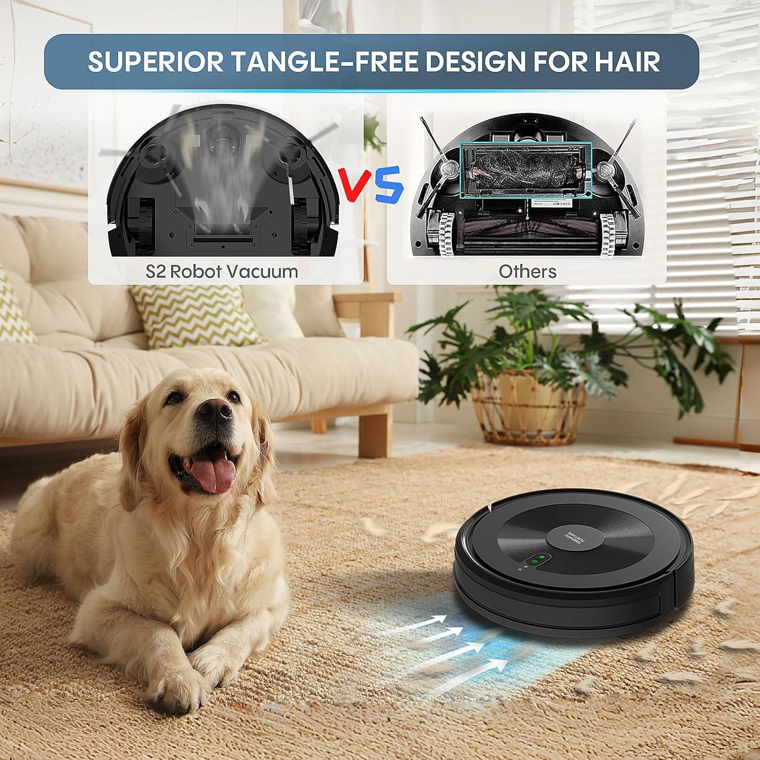 Robot Vacuum and Mop Combo: 2-in-1 Robot Vacuum Cleaner 2500Pa Strong Suction & Tangle-Free & Alexa/APP Control & Self-Charging, Schedule Cleaning Robotic Vacuum for Pet Hair, Hard Floor, Carpet