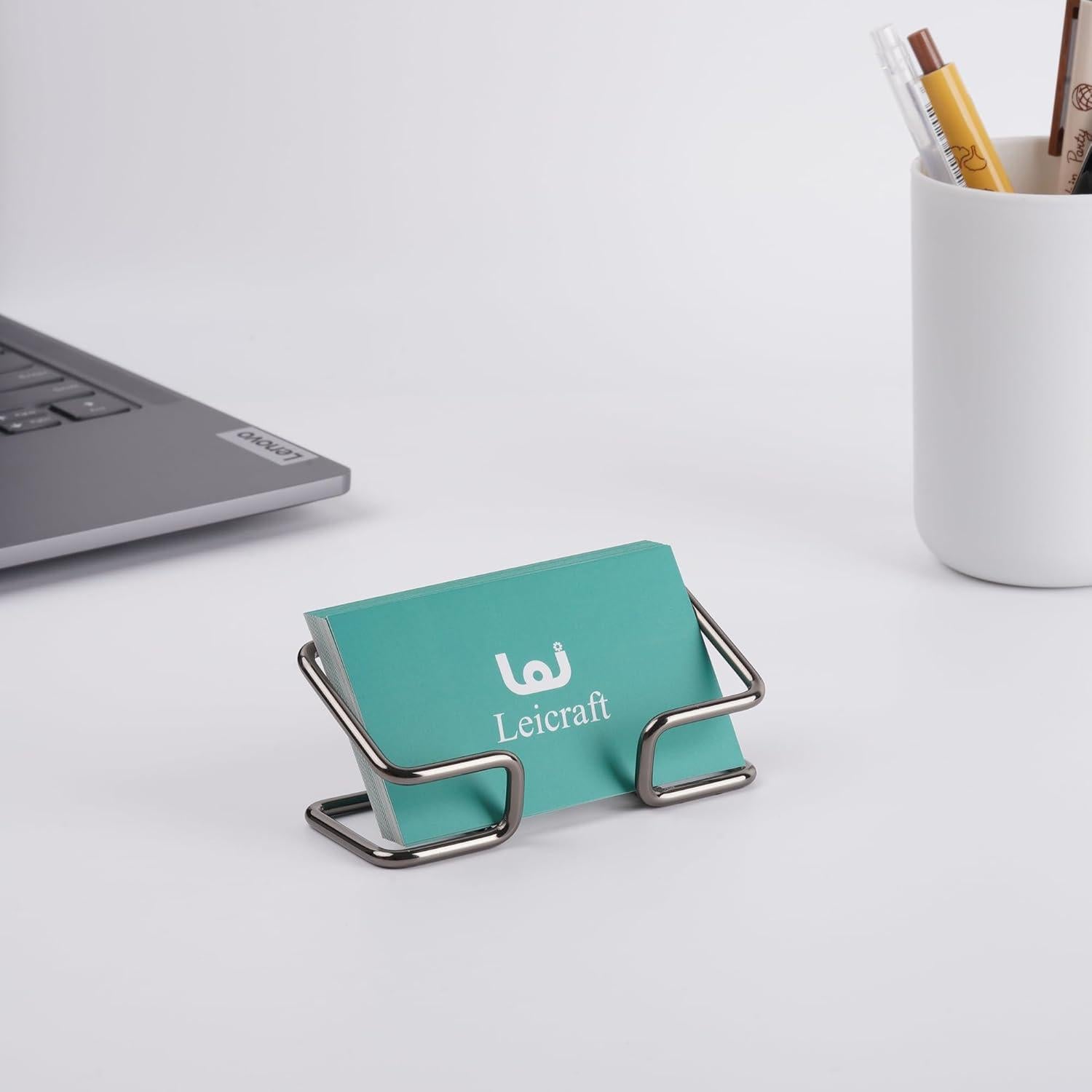 Soporte para Tarjetas de Visita Leicraft Metal Negro 9.9x4.8cm