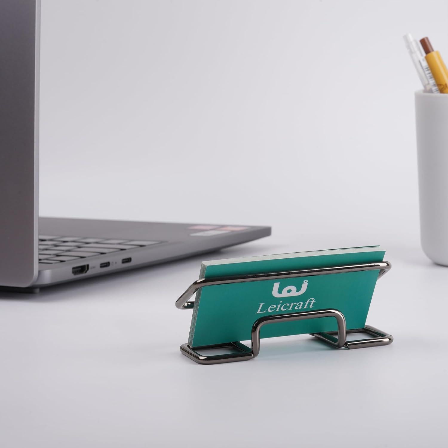 Soporte para Tarjetas de Visita Leicraft Metal Negro 9.9x4.8cm