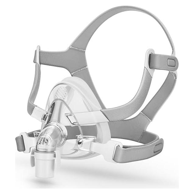 Full Face CPAP Mask, Comfort Series Nasal CPAP Mask, Reuse Full Cover Mask Replacement Accessory Includes Headgear Strap, Frame, Elbow and Nasal Cushion, Covers Nose and Mouth(S)