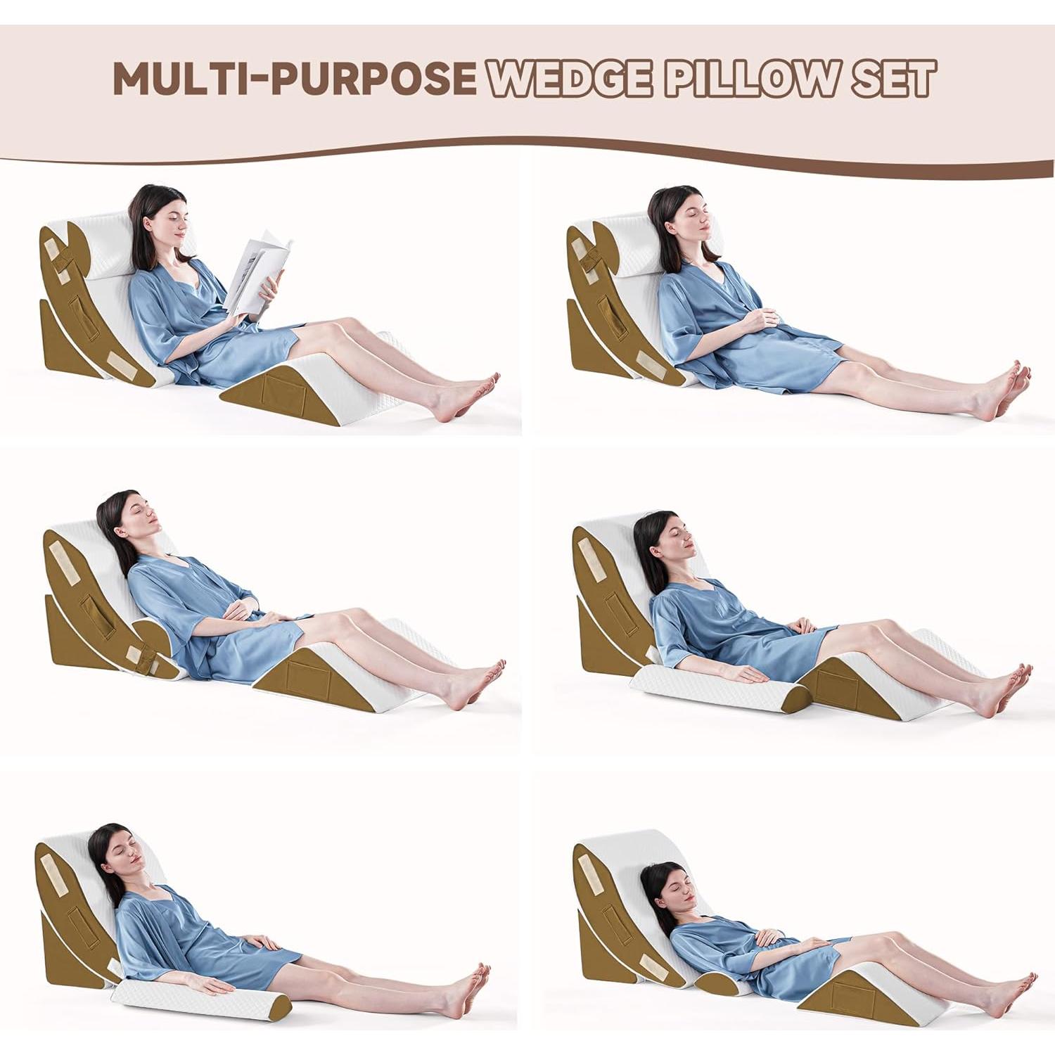 Almohadas en Cuña Ortopédicas Yojoker - Juego de 4, Espuma Viscoelástica