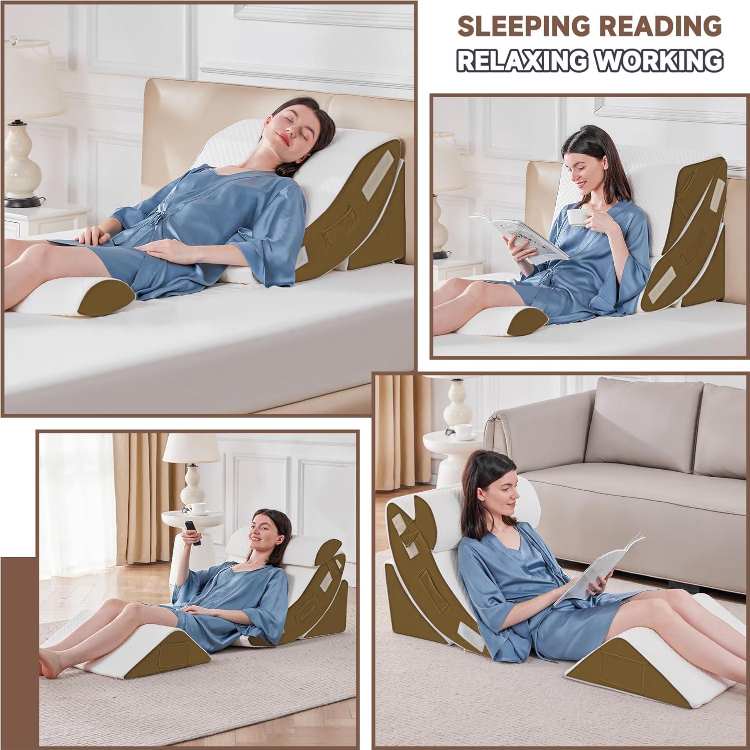 Almohadas en Cuña Ortopédicas Yojoker - Juego de 4, Espuma Viscoelástica