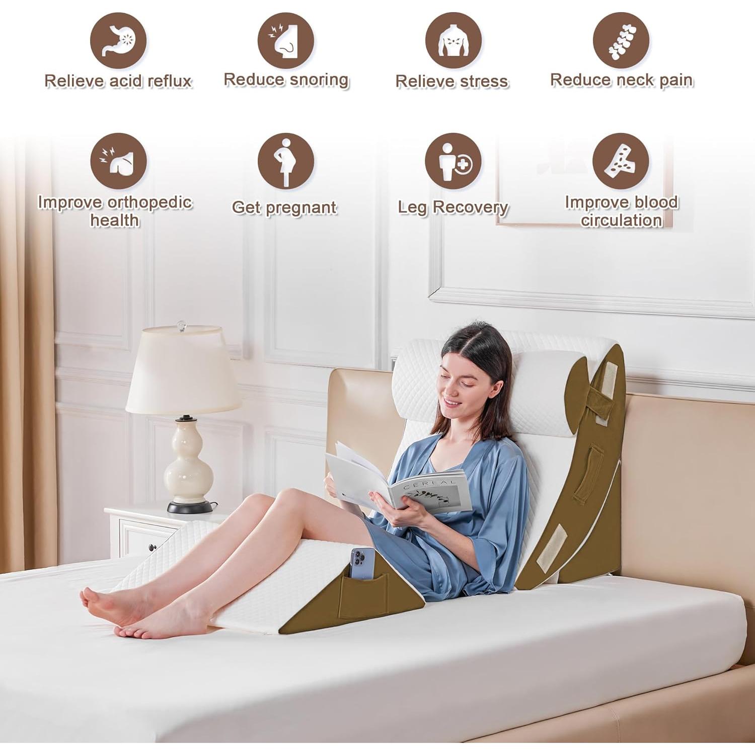 Almohadas en Cuña Ortopédicas Yojoker - Juego de 4, Espuma Viscoelástica