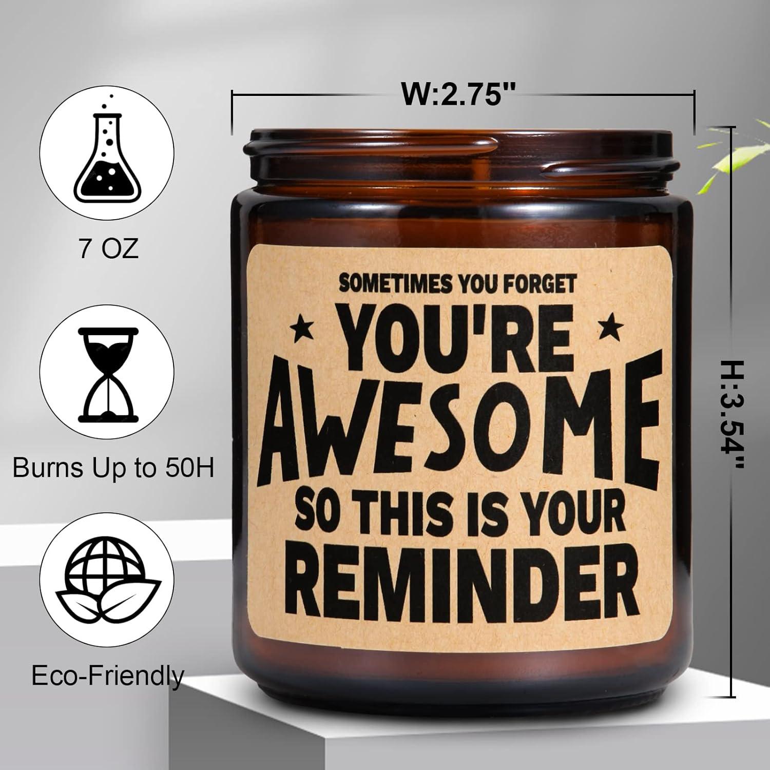 Scented Candle Gifts for Women - Inspirational, Cheer Up Gift for Her, Him - Gag Gifts for Friend, Coworker, Congratulations, Graduation, Passed Exam, New Job Present, Mom Mothers Day Gift