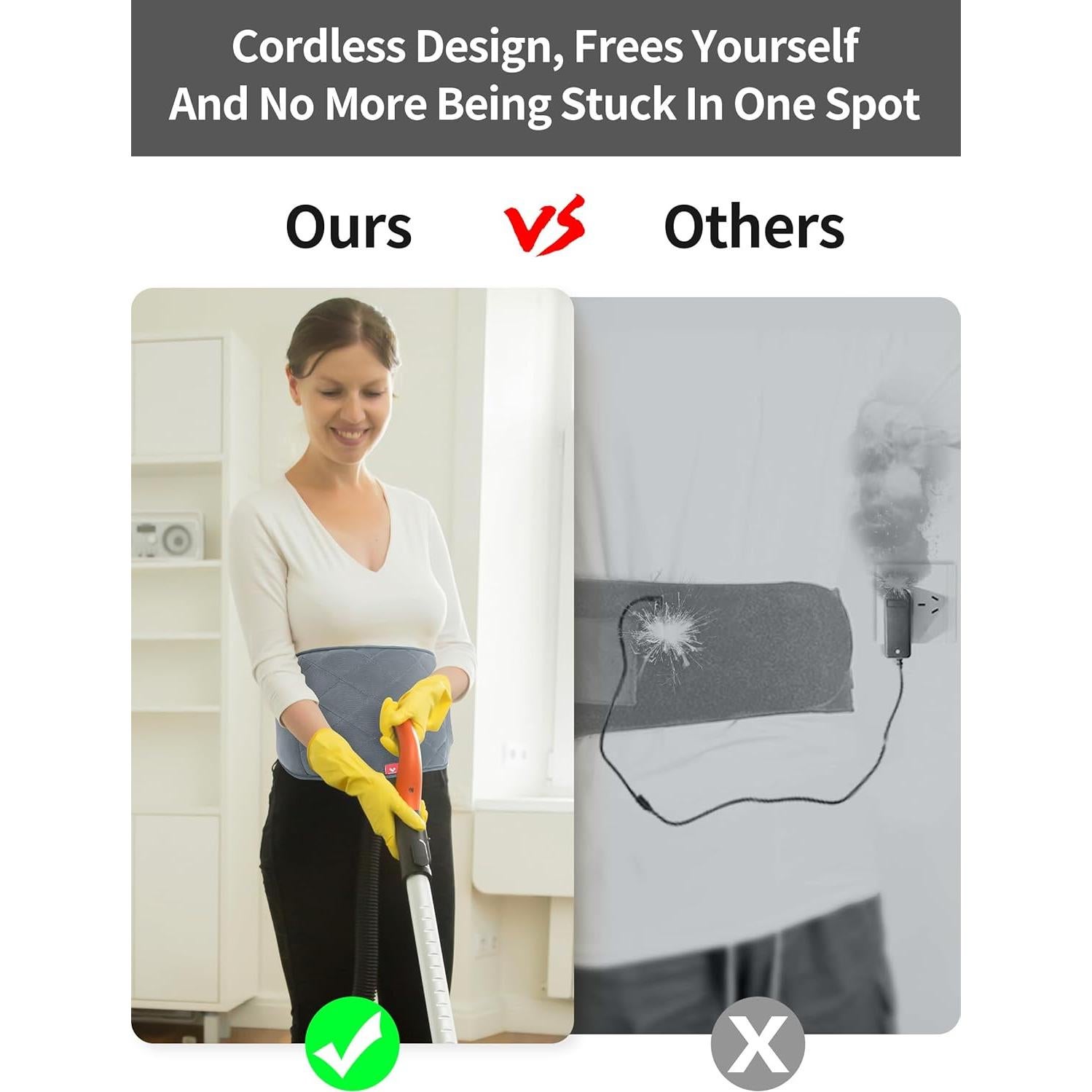 Almohadilla Calentadora Inalámbrica Vofuoti con Masaje 3 Modos