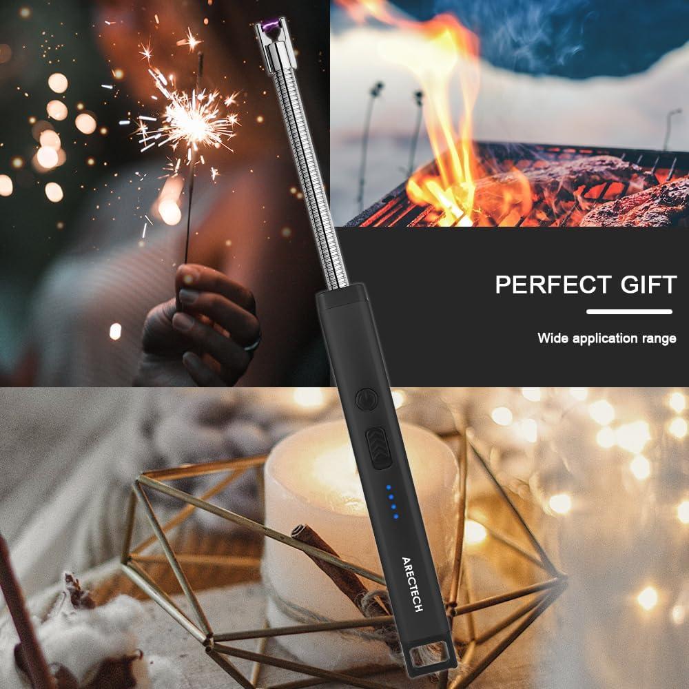 Encendedor Eléctrico Recargable USB ARECTECH Negro 360°