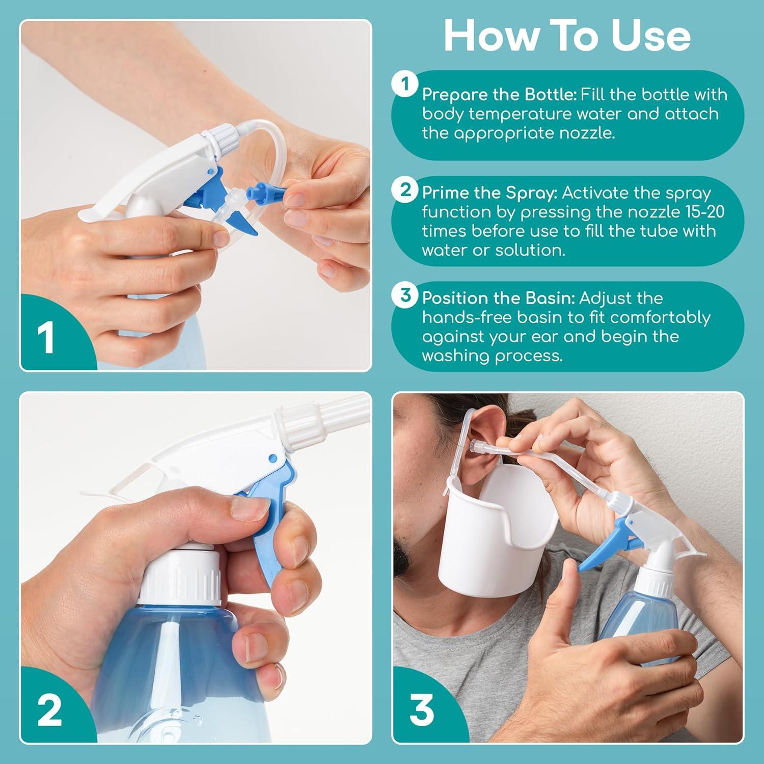 Kit de Limpieza de Oídos Medi Grade con Botella y Jeringa