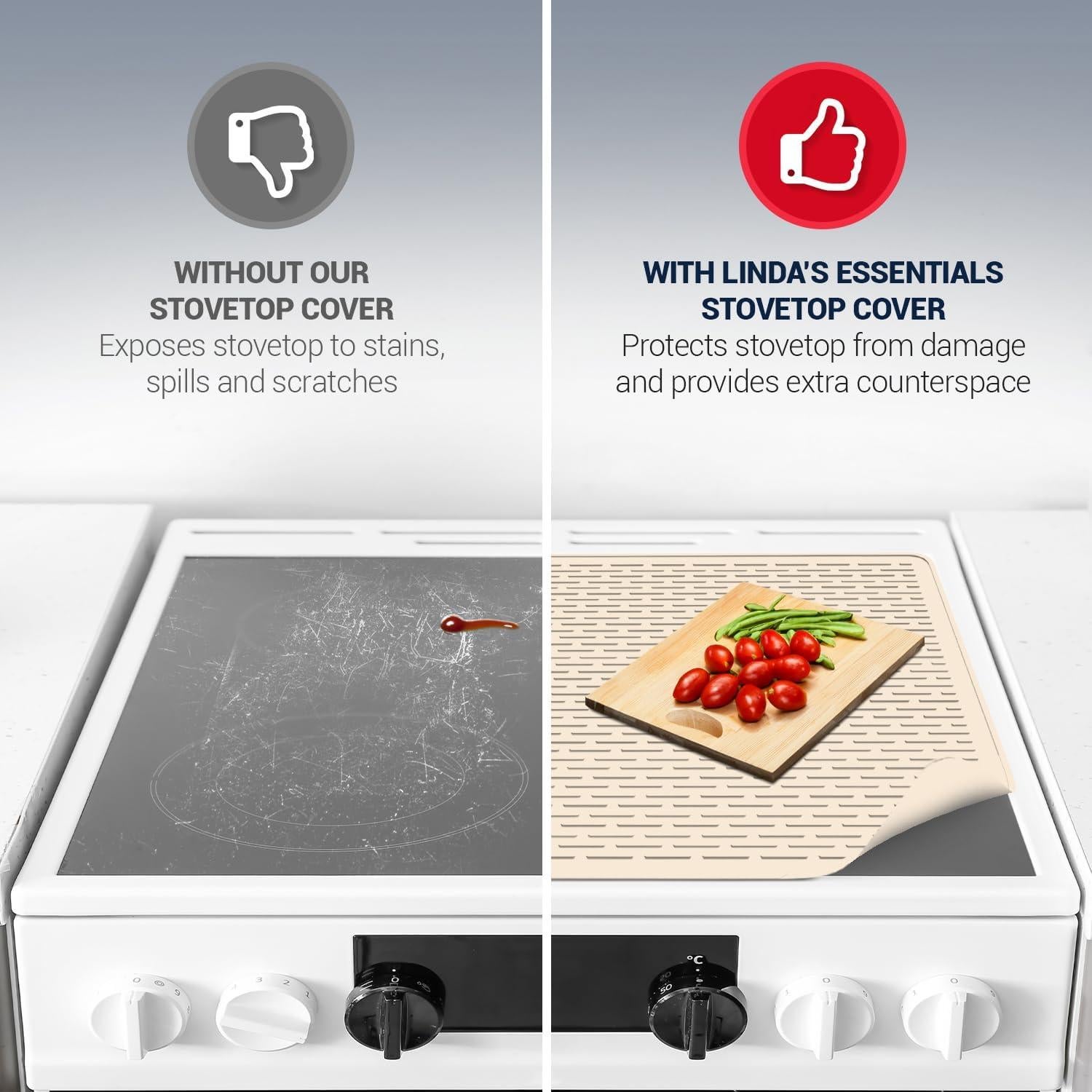 Cubierta de Silicona para Estufa Eléctrica Linda's Essentials 71x50cm Beige