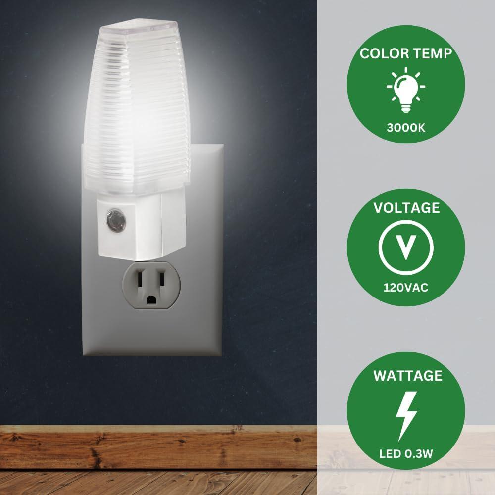 MaxLite Plug in Night Light Dusk to Dawn, White