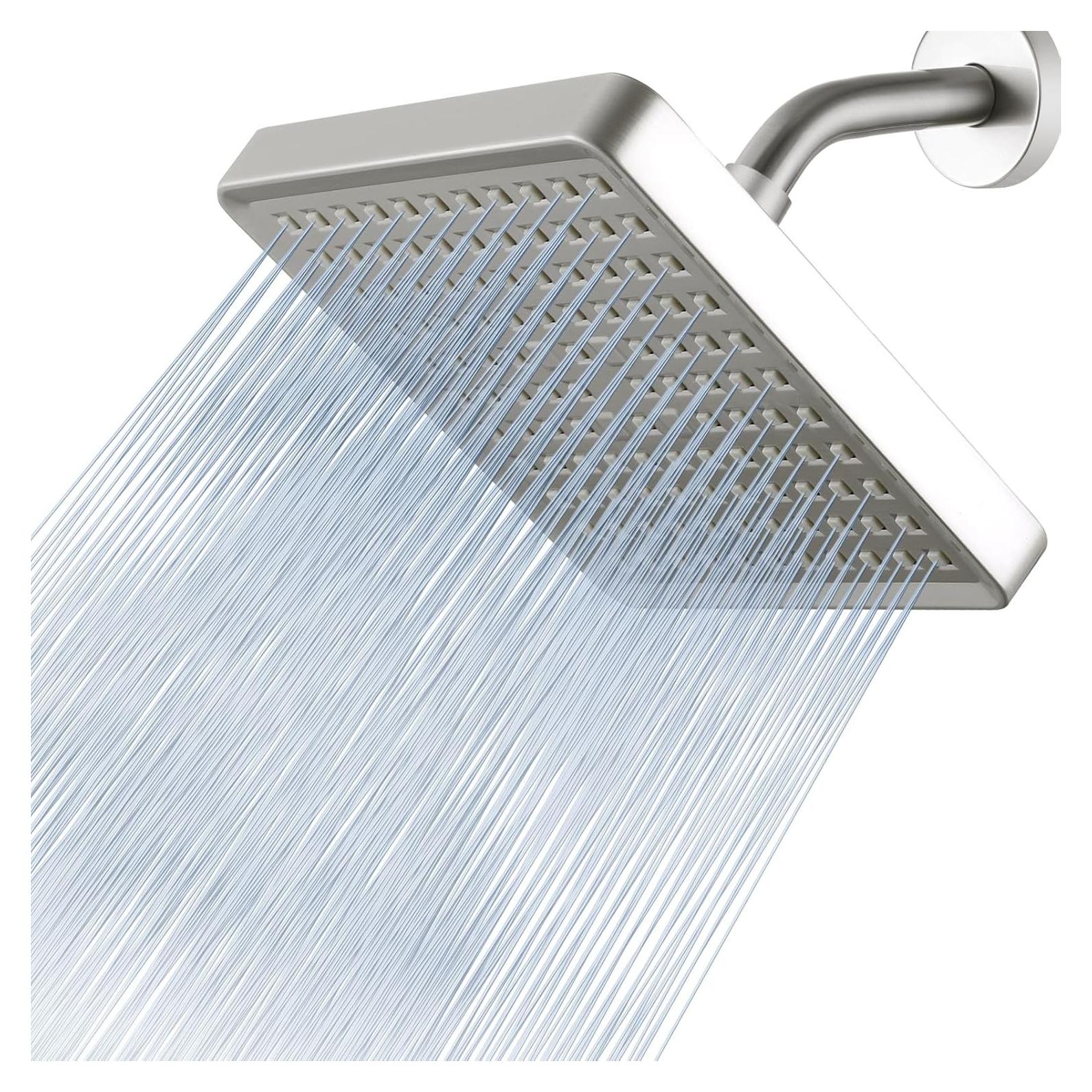 Cabezal de Ducha Voolan Cuadrado 15cm Alta Presión Níquel