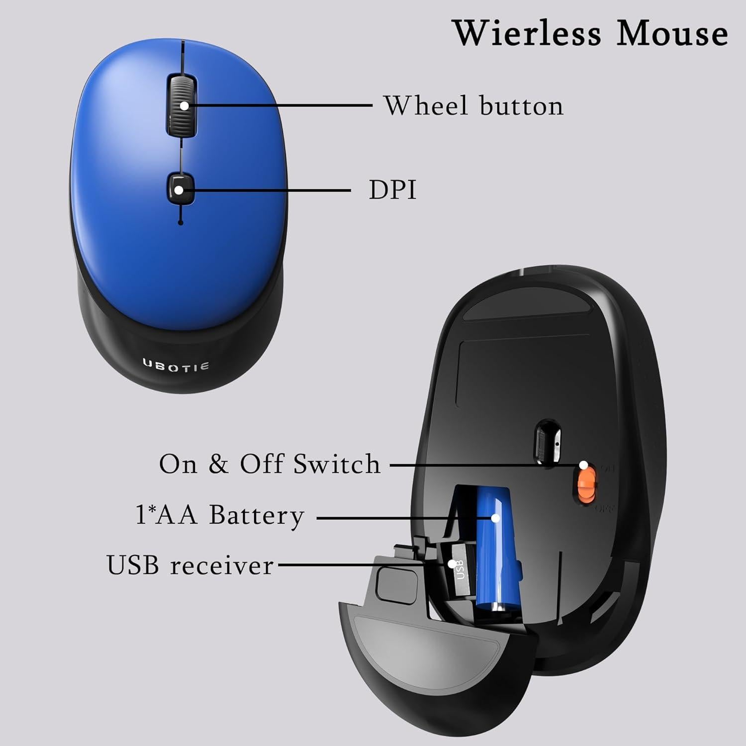 Combo Teclado y Ratón Inalámbricos UBOTIE Retro Colorido