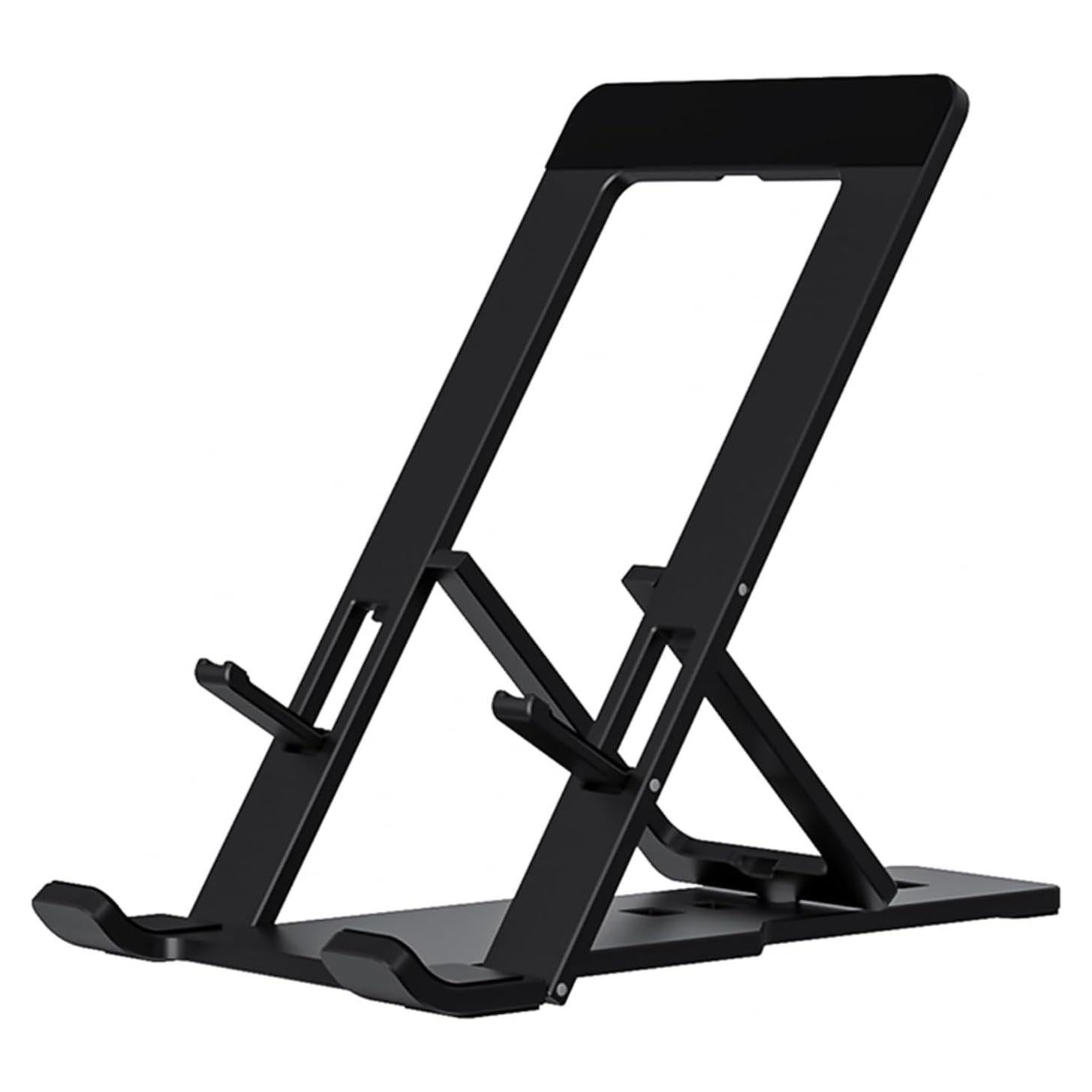 Cell Phone Stand, Fully Adjustable Foldable Desktop Phone Holder for Desk, Thick Case Friendly, Compatible with All Phones (A-Black)
