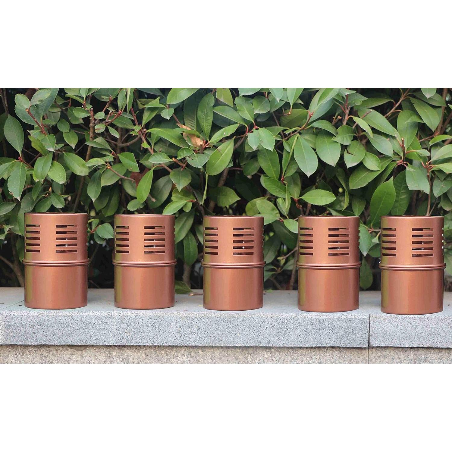 Lámpara de aceite Torch de acero inoxidable y cobre 17,78 cm