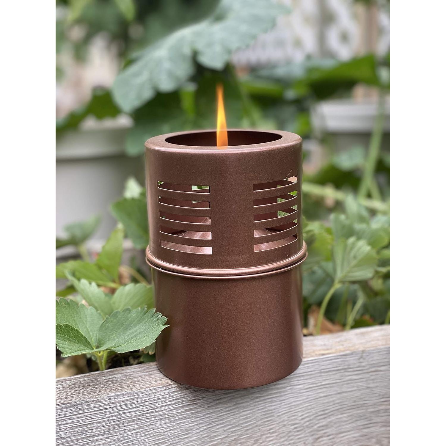 Lámpara de aceite Torch de acero inoxidable y cobre 17,78 cm